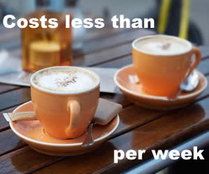 less than 2 cups of coffee per week