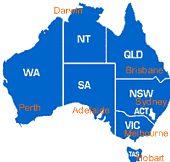 Click on your state in this map of Australia