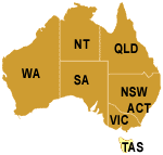 Tasmania map of Australia