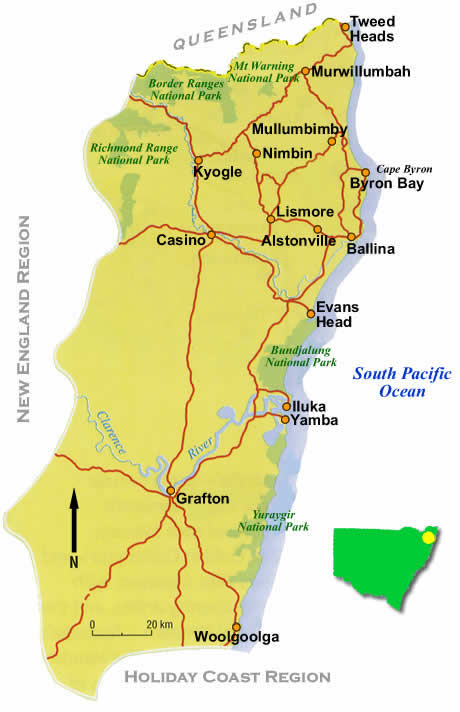 Byron Bay and Tropical North Coast Road Maps NSW
