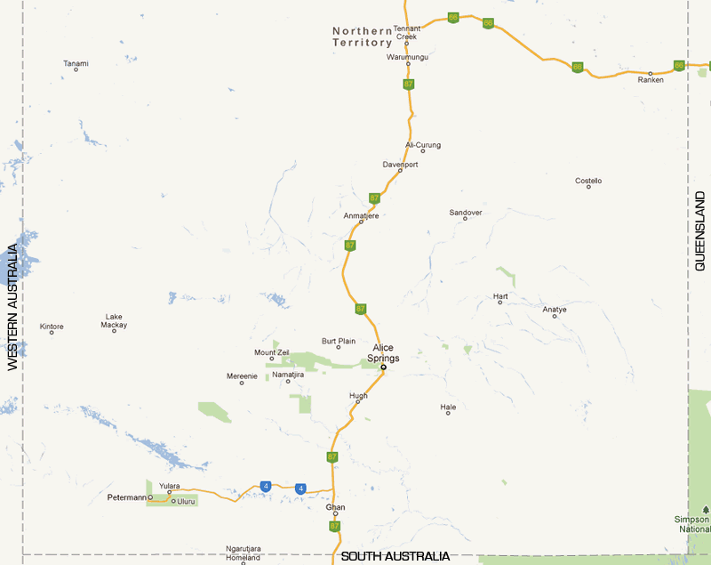 nt red centre road maps