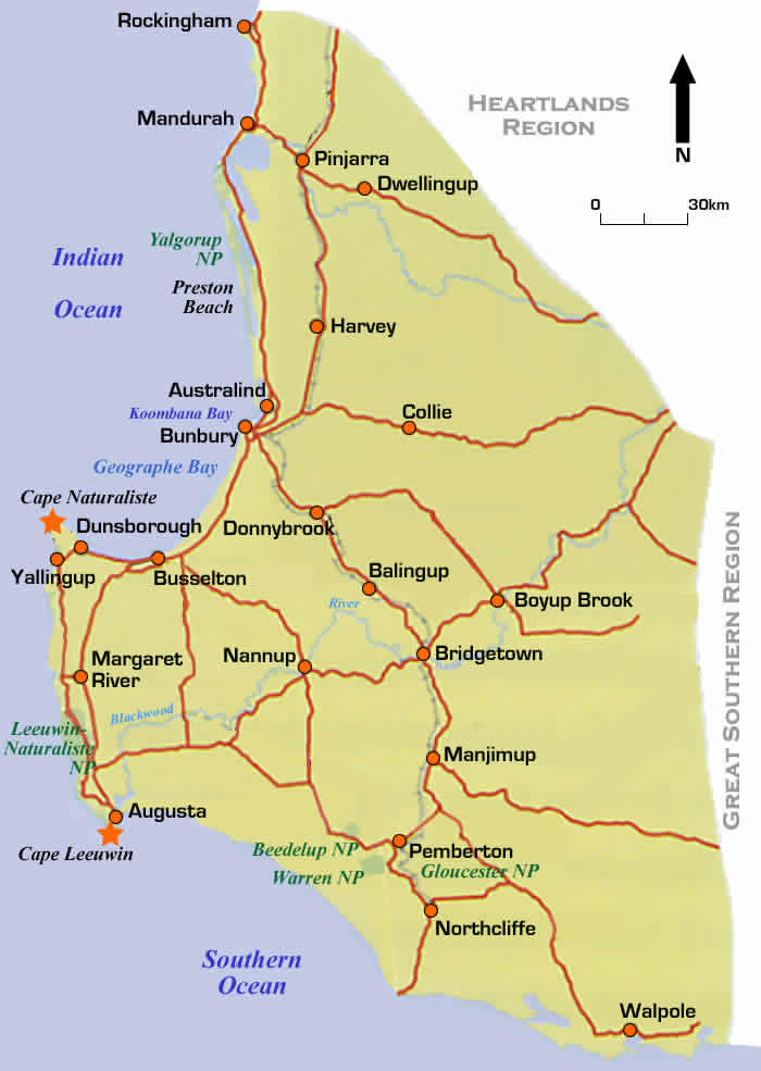 Map of Margaret River