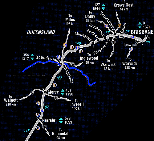 Brisbane to Narrabri road maps 1