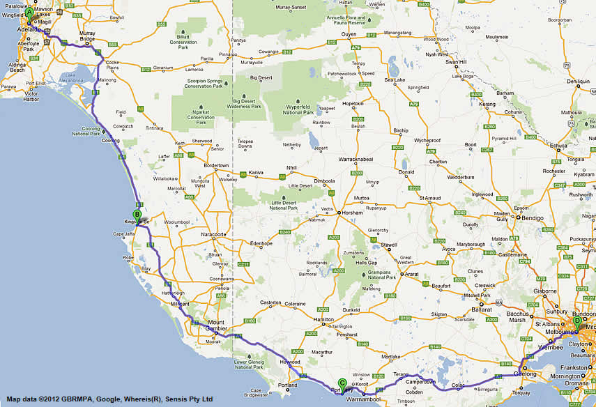 Road Maps Melbourne To Adelaide Road Map 2
