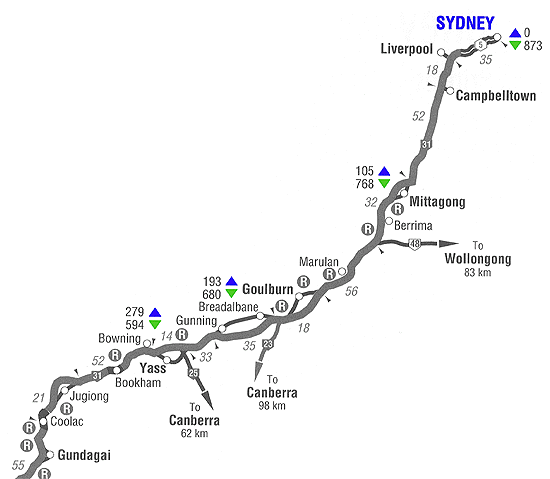 sydney to melbourne road map 1