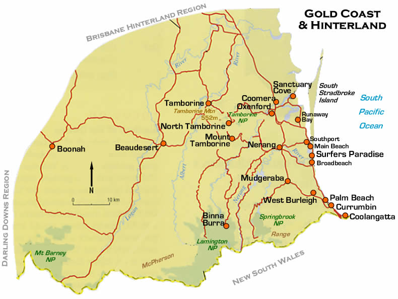 brisbane gold coast map. GOLD COAST MAP