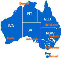 Car Rental Map of Australia