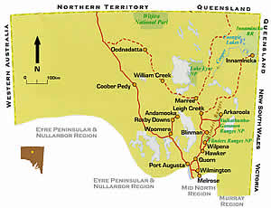 Map of Flinders Ranges