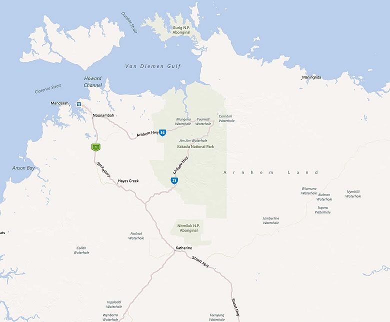Map of Kakadu
