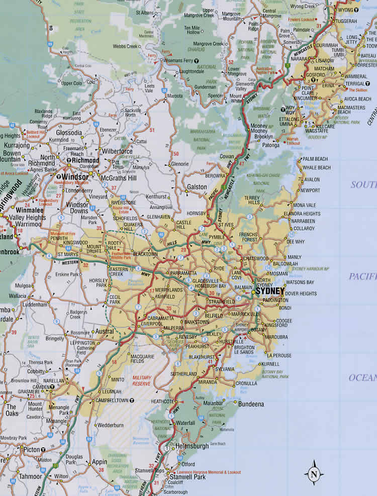 Sydney Road Map Suburbs Map Sydney - Gambaran