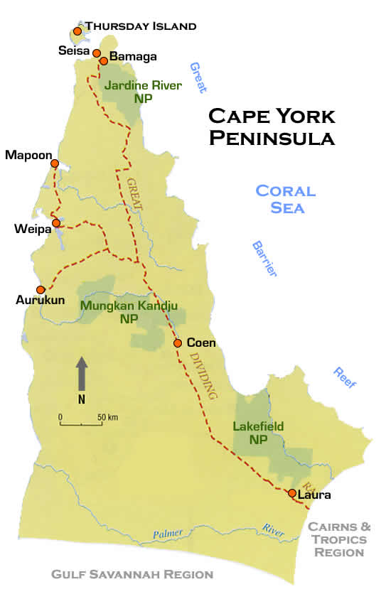 cape york peninsula map Cape York Peninsula Road Map Qld cape york peninsula map