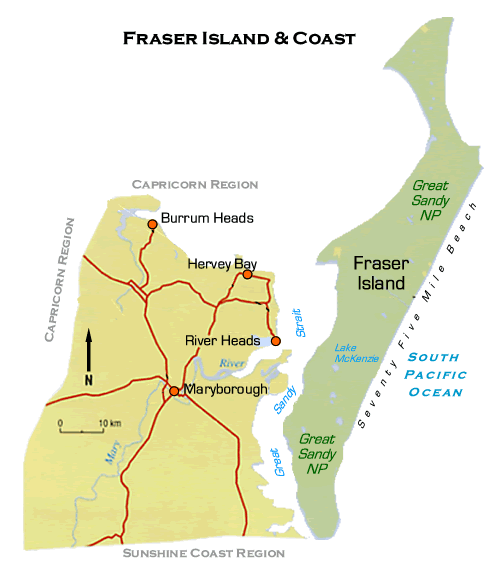 wide bay fraser coast region map