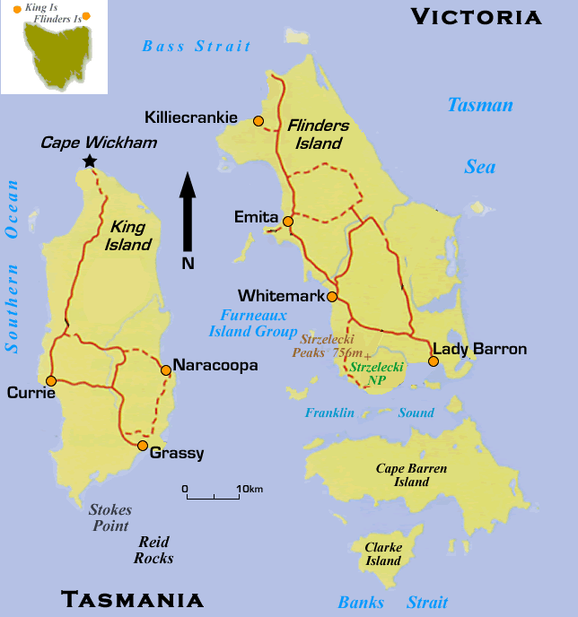 bass strait islands maps