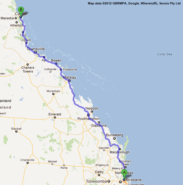 Brisbane To Cairns Roadmap 