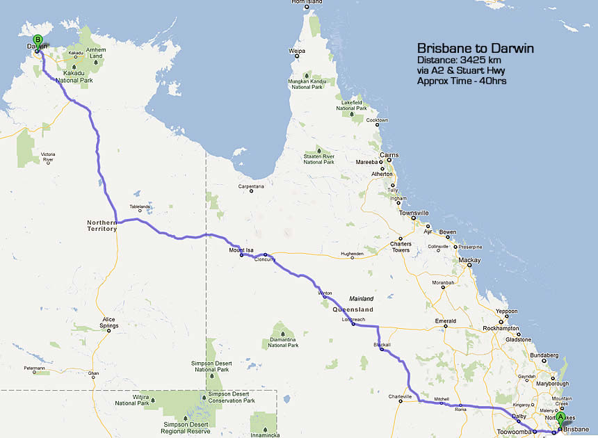 darwin to brisbane qld road trip