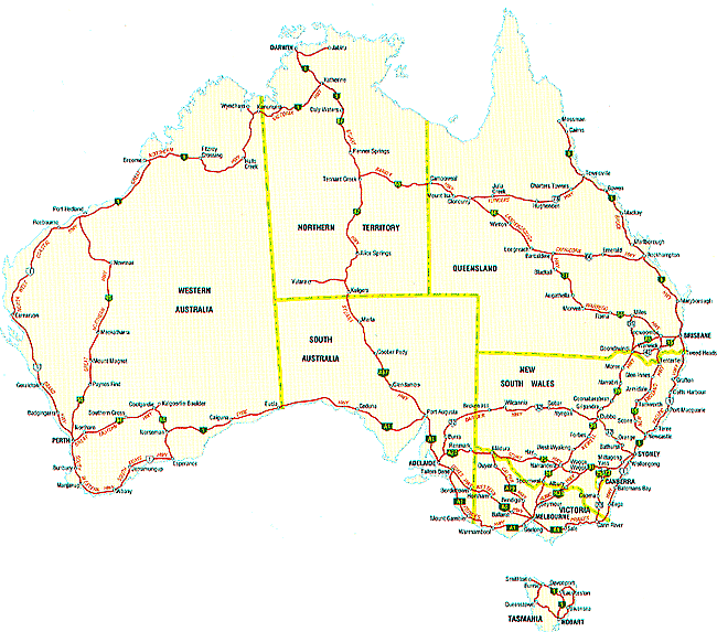 Australian Road Maps National Highways