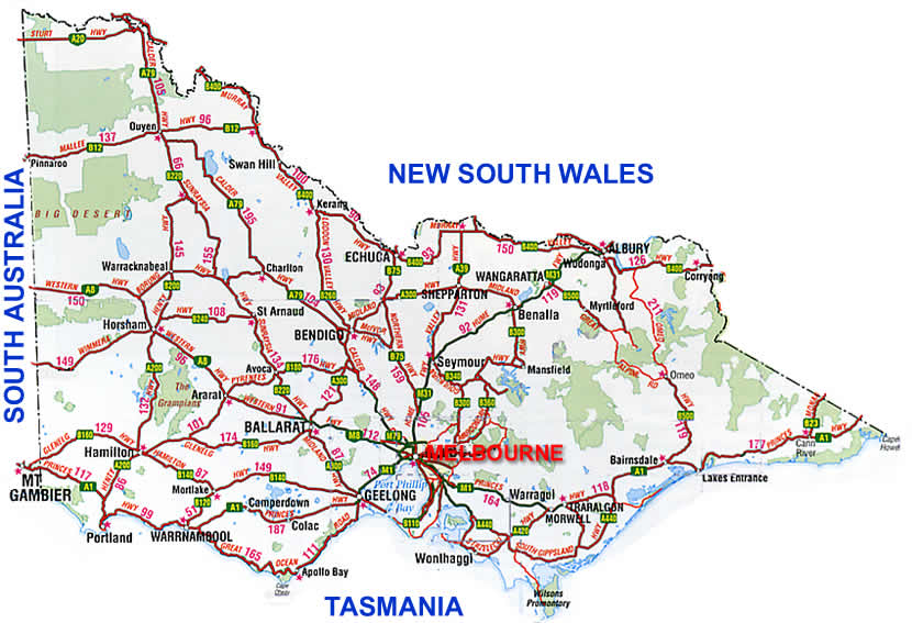 Roadmap of Victoria