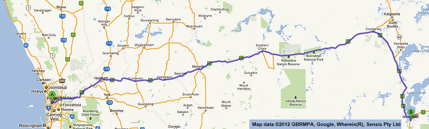 adelaide to perth map 1