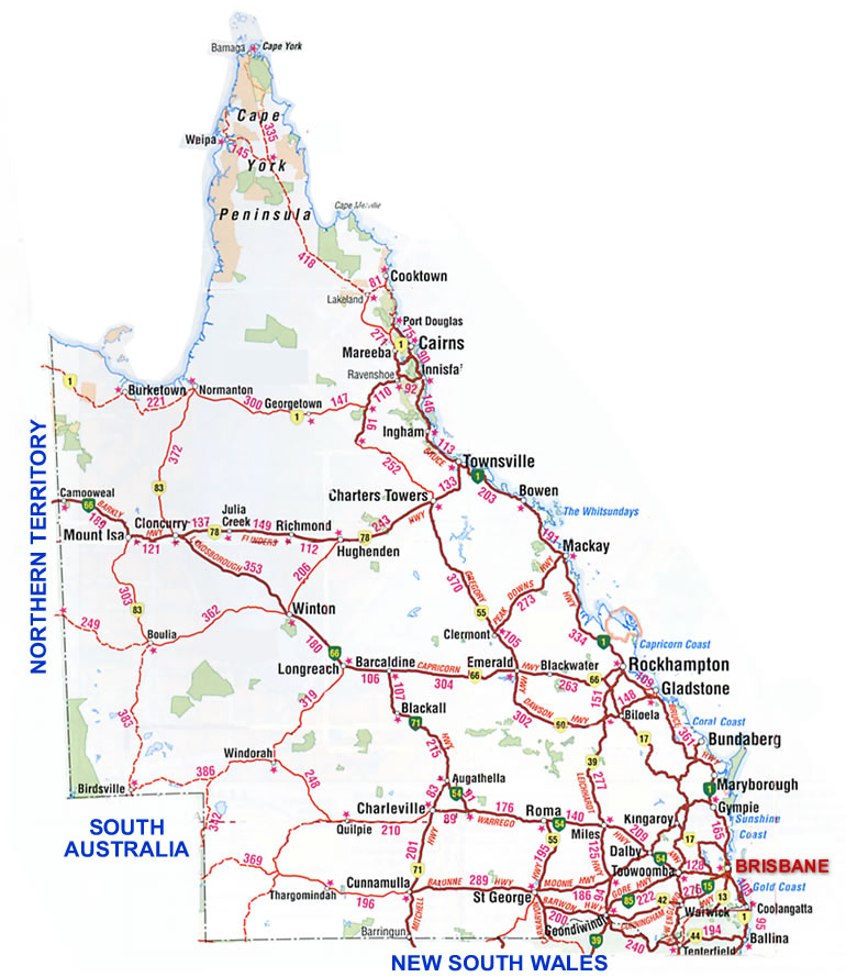 queensland tourism map