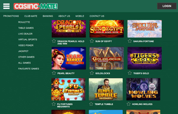 Only Tested and Requested Casino Mate Games