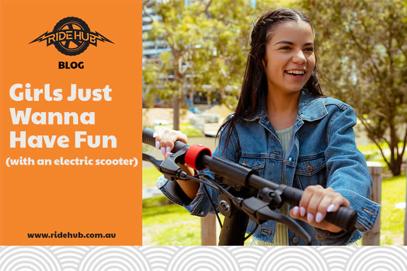 Girls just wanna have fun with an electric scooter