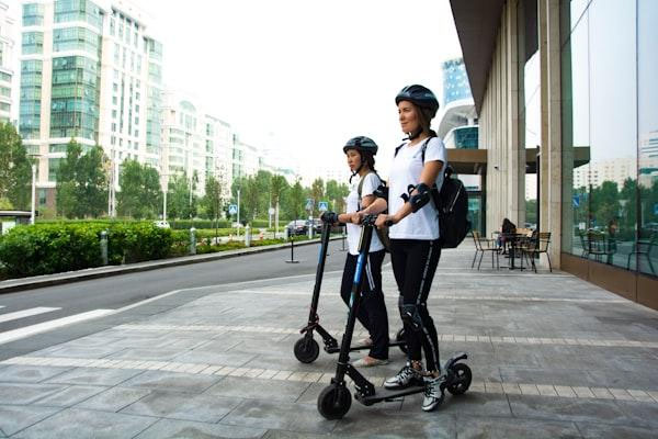 Scooter riding in the city
